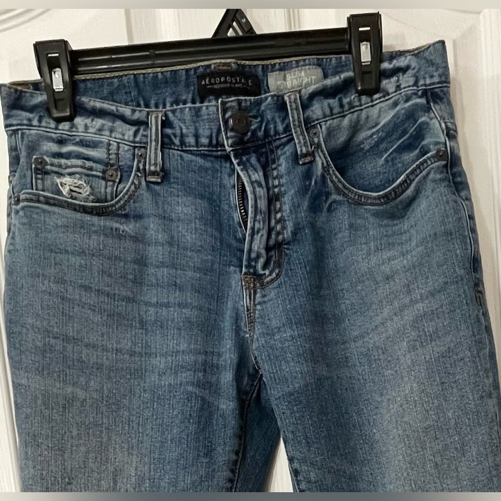 Aeropostale Men’s Straight Leg Blue Jeans - Picture 3 of 6